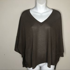Anthropologie eri + ali high low poncho style top.